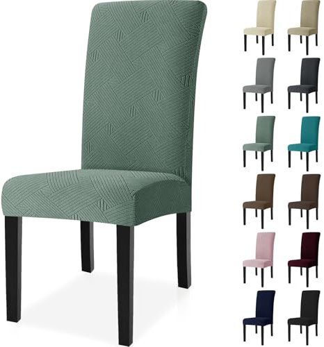 Ystyle Fundas Sillas De Comedor Pack 4, Fundas para Sillas Ajustables, Funda para Sillas Elástica, Cubre Funda Protectora Sillas Lavables para Banquetes Hogar Restaurante Hotel, Verde