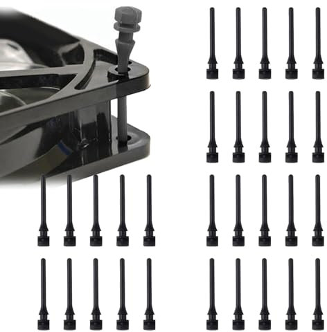 30 Stück Gummi Lüfter Halterungen, PC Schrauben Set, Silikon Gummistifte, Anti-Vibrations-Befestigung für Computer