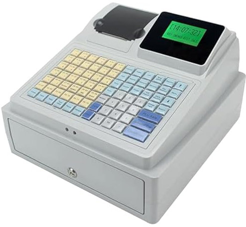 ZYJIX Einfache Registrierkasse, Elektronische Registrierkasse, Kassensystem, 81 Tasten, Digitale Led-registrierkasse, Für Restaurant-supermarkt-einzelhandel, Englische System-registrierkasse