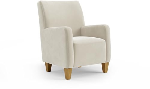 Cavadore Sessel Vida / Polstersessel im trendigen Design / 74 x 93 x 81 / Mikrofaser, Naturweiß