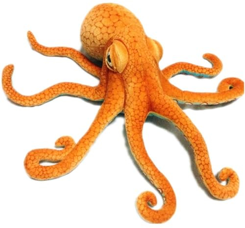 TOPLITHE Oktopus Kuscheltiere, Realistischer Oktopus Ausgestopfte Meerestiere Großes Gewichtetes Plüschkissen for Kinder Und Erwachsene Oster Parodie Geschenk(80CM/31.4IN)