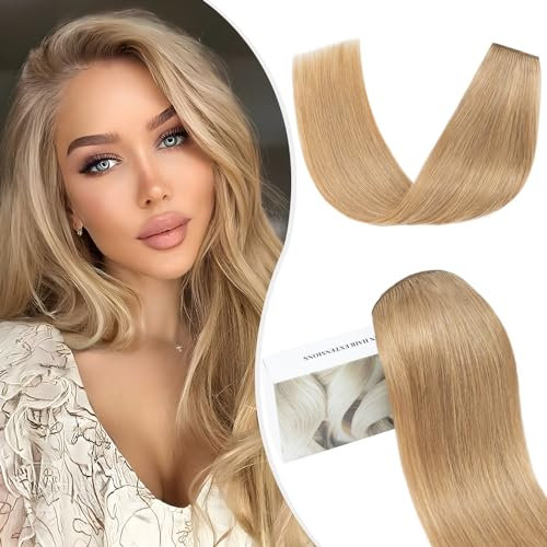Elailite Echthaar Extensions Clip in #27 Honigblond, 5 Tressen Remy Haarverlängerung mit 12 Clips, 40cm 60g Glattes Haarteile Natürlich Haarextension für Frauen Damen