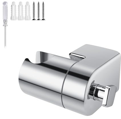 KINHARD Support Douchette, Rotation à 360 Degrés Accroche Pommeau de Douche, Support Douche Ventouse avec 1 Tournevis, Adapté au Support de Pomme de Douche