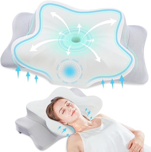 DONAMA Memory Foam Kissen Kopfkissen Nackenkissen ergonomisches Seitenschläferkissen für Seiten, Rücken & Bauchschläfer