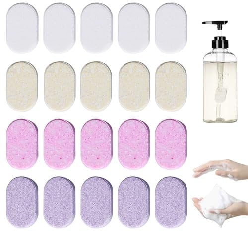 Neyeau 20PCS Foaming Hand Soap Refill Tablets,Foaming Hand Wash,Compressed Sustainable Hand Foam Wash Refill Tablets,Foaming Hand Soap Refill Tablets, for Bathroom and Kitchen,Multiple Fragrance