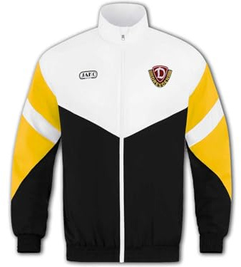 JAKO Dynamo Dresden Freizeitjacke Retro schwarz/weiß/Dynamic Yellow - XL