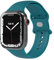 EAZY CASE Sport Armband kompatibel mit Apple Watch 42mm 44mm 45mm 46mm 49mm verstellbares Ersatzarmband aus Silikon Sport Loop für Apple Watch Serie 10 9 8 7 6 5 4 3 2 1 SE Ultra Damen Herren Petrol