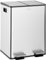HOMCOM Cubo de Basura de Cocina con 2 Compartimentos 2x20L Papelera Cocina de Acero Inoxidable con Pedal Tapas de Cierre Suave y Cubo Extraíble para Reciclaje Residuos Restos de Comida Plata
