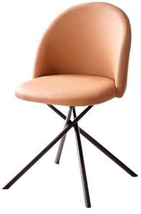 HGTRH EsszimmerstüHle 2er 4er 6er Set Drehbar Leder, KüChenstüHle Modern Abwaschbar, Wasserdicht Schmutzabweisend Esstisch StüHle Kunstleder mit Metallbeinen Samtbezug, 360° Drehbar Orange 1pcs