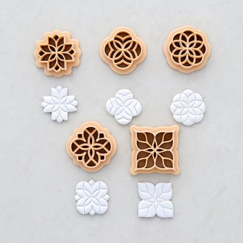 GOTO CLAY TOOLS Polymer Clay Cutter for Earring, Tile Clay Cutters 5 PCS, Clay Earring Cutters, Clay Jewelry Cutter, 25 mm (CTCMB-17)