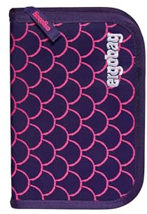 ergobag Federmäppchen Set 22-teilig, Lyra Buntstifte, Stundenplan-Fach, Kleingeld Fach, Lineal PerlentauchBär - Lila