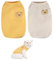 Bieiyhe 2pcs Haustier Kleidung Katze,Hundepullover Kleine Hunde Baumwolle,Katzenpullover Waffel,Ärmellos Pullover Katze,Haarlose Katze Kleidung für Kleine Mittelgroße Hunde und Katzen -M Weiß+Gelb
