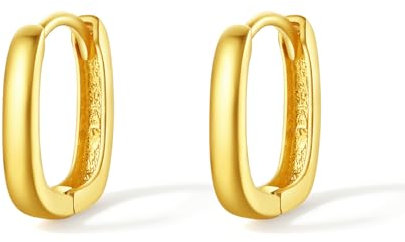 ZHOU LIU FU 750 Gold Ohrringe Hoop Earrings Creolen Ohrringe Wasserfester Echtgold Earrings Kleine Schmuck Geschenk für Damen Mama Jahrestag Geburtstagsgeschenke C0913663