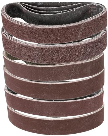 sourcing map 24pcs 0.75 x 12 Sanding Belts 4pcs Each of 80/120/240/400/800/1000 Grit Flush Joint Belt Sander Paper for Metal Woodworking Automotive Repair