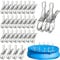 30PCS Pool Cover Clips, Double-Jaw Metal Pool Cover Clips, Wind Guard Stainless Steel Clamps, Beach Towel Chair Clips for Securing Pool Covers