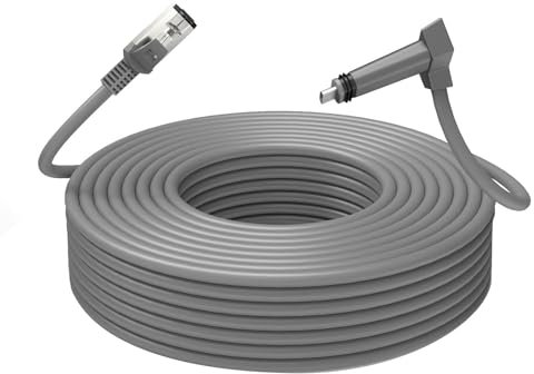 Cable de extensión de antena parabólica impermeable RJ45 macho macho ideal para sistemas de satélite Gen 2 (100 pies/30 m)