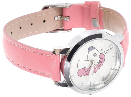 VALICLUD 1 Stück Kinderuhr Armbanduhr Watch Uhr kinderwatchuhr kiddy Watch beobachtet für Cartoon-Uhr für Mädchen Quarzuhr für Mädchen Rostfreier Stahl Rosa