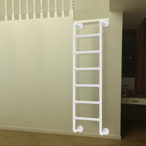 XCHSXYL Industrielle, an der Wand montierte Dachbodentreppe aus Eisen zum Aufsteigen auf den Dachboden, 1,22 m, 1,52 m, 2,13 m, 2,44 m, Eingangs-/Ausgangsleiter für Etagenbetten, Metalltrittleiter f