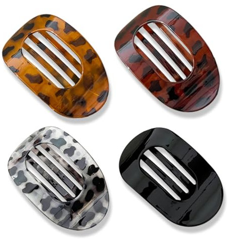 OUDQFCJ 4 Pack Pinzas pelo Mujer – Pinzas Para el Pelo Planas Grandes, Ligeras & Cómodas, Antideslizantes, para Cabello Grueso & Fino, Elegantes Hair Clips para el Día a Día, Deporte, Conducción