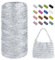 Uiopa Cordino per Borse Uncinetto, 1mm x 480m Filo Uncinetto Metallico Cordoncino, Filo Macrame Glitter Corda per Borse, Cestini, Decorazioni, Artigianato (Argento)