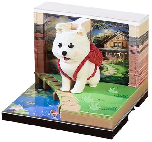 3D-Kalender, 2026, 3D-Schreibtisch-Notizblock, Kunst-Hunde-Skulptur für Urlaub, Schreiben, Heimdekoration, Erwachsene, Studieren, Planung, Weihnachten