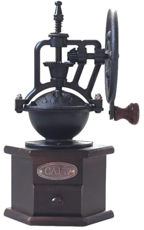Holz-Kaffeemühle – 18 cm Handmühle, manuelle Bohnenmühle, Vintage-Antik-Stil, polygonale verstellbare Nussmühle für verbesserten Geschmack, Säure, Kaffee, Tee, kulinarisches Küchenwerkzeug