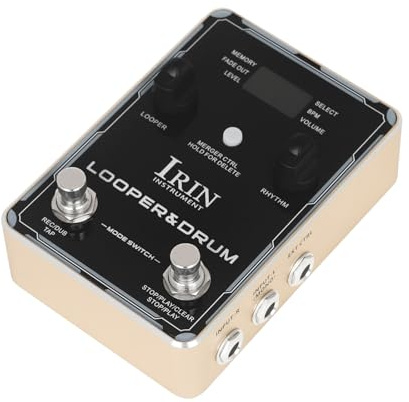 Walfront Gitarren-Looper-Pedal-Drum-Maschine, 2-in-1-Stereo-Loop-Effekt mit Stimmgerät, Doppelpedalsteuerung aus Aluminiumlegierung, 160 Minuten Aufnahme von 100 Grooves für Live-Auftritte