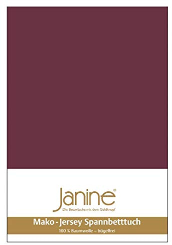 Janine Spannbetttuch 5007 Mako Jersey 90/190 bis 100/200 cm Burgund Fb. 41
