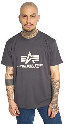 Alpha Industries Herren Basic T-Shirt,Grau (Greyblack 136), XXX-Large