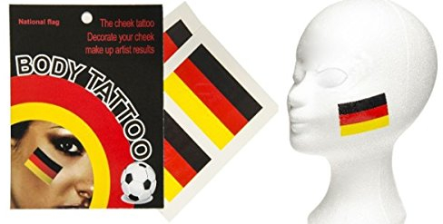 Deutschland Tattoo Flagge 4 Stück an Karte