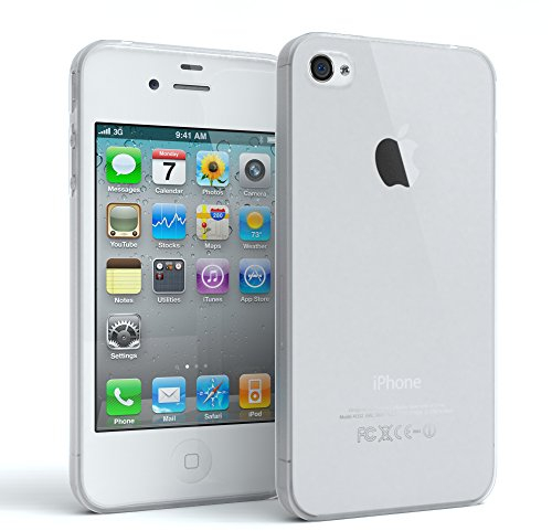 EAZY CASE Hülle kompatibel mit iPhone 4 / 4S Schutzhülle Silikon, matt & Ultra dünn Slimcover, Handyhülle, Hülle/Soft Case, Silikonhülle, Backcover, Transparent