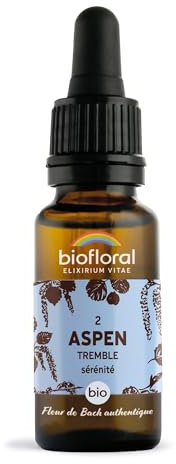 BIOFLORAL - 02 Aspen, Tremble BIO DEMETER - Compte-gouttes 20 ML - Sérénité - Fleur de Bach Authentique