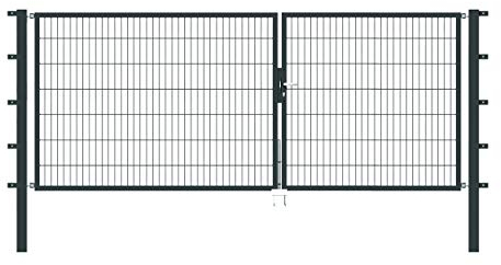 Alberts 648640 Doppeltor Flexo mit Zubehör | verschiedene Breiten und Höhen | anthrazit | Breite 350 cm | Höhe 140 cm