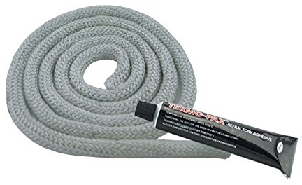 Dichtschnur Dichtkordel weiss für Kaminöfen 12mm 2,5 Meter + 1x Kleber weiss