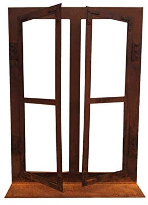 DEWOGA Deko-Fenster auf Platte 33x45cm Edelrost Rost Metall Garten Neu