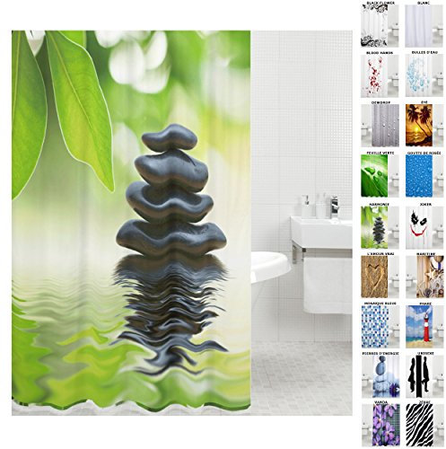Sanilo Rideau de Douche, Large Choix de Beaux Rideaux de Bain, Haute qualité, 12 Anneaux Inclus, Imperméable, Effet Anti-moisissures (180 x 200 cm, Harmonie)