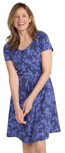 Mountain Warehouse Orchid Patterned Womens UV Dress - UPF40 Beach Dress, Lightweight Ladies Dress, Pockets, Durable Day Dress - for Spring Summer, Travelling, Poolside Blue Women's Size 20