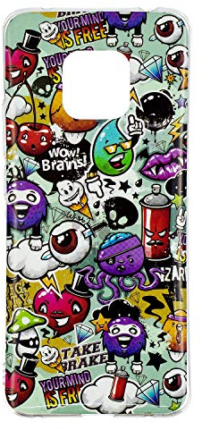 DasKAn Leuchtend Silikon Hülle für Huawei Mate 20 Pro,Fluoreszierend Licht im Dunkeln Lustiges Graffiti Bunt Muster Ultra Dünn Weich Gummi Rückseite Handytasche Stoßfest Flexibel TPU Schutzhülle,#2