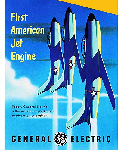 Wee Blue Coo Vintage Transport American Jet Engine Plane Art Print Poster Wall Decor Kunstdruck Poster Wand-Dekor-12X16 Zoll