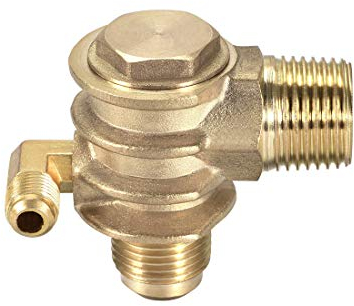 sourcing map Air Compressor Check Valve, G1/2 x 3/4-16 UNF x M10 Male Thread, 3 Way Pneumatic Accessory, Brass