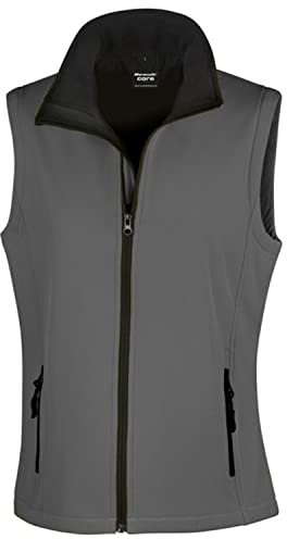 Ergebnis R232M Softshell, bedruckbar, Bodywarmer, Unisex, R232M, Carbon / Schwarz, XL