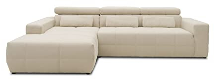 DOMO. collection Ecksofa Brandon, Sofa mit Rückenfunktion in L-Form, Polsterecke, Eckgarnitur 285 x 175 x 98 cm (BxTxH), beige