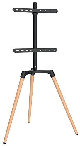 Staffelei/Bodenstativ für Flachbildschirme für Bildschirme 42'' - 65 (107-165 cm), Belastung bis 35 kg, Farbe: schwarz/Buche Hell, dunkel TV Halter