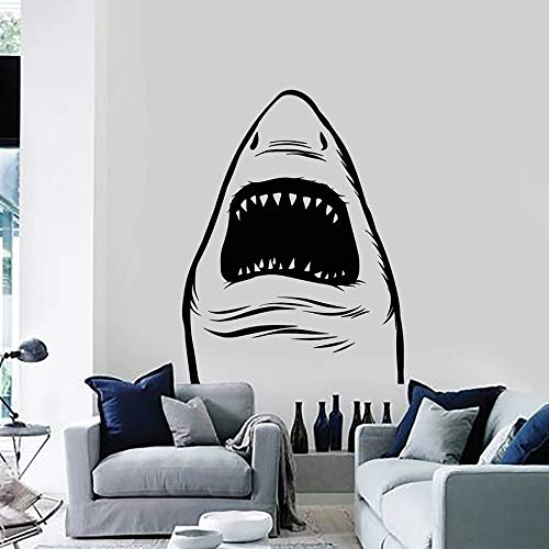 NSRJDSYT Tiere Wandtattoo Haifisch Fisch Raubtier Meer Ozean Marine Thema Stil Schlafzimmer Wohnzimmer Wohnkultur Vinyl Aufkleber Kunst Wandbild 42x55cm