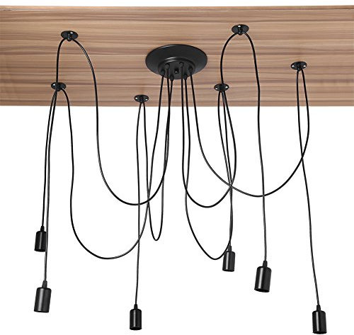 GOTOTOP Spinne DIY Decke Retro Spinnenlampe 6 Köpfe Industrie Deckenleuchte DIY Vintage Pendelleuchte Decken Deckenleuchte Esszimmer Schlafzimmer Hoteldekoration, E27
