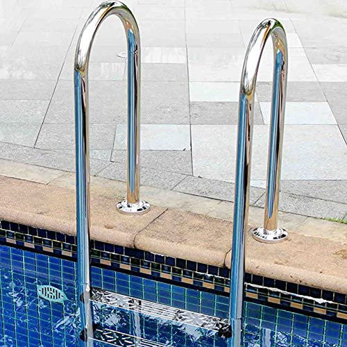 CGF- Piscinas Desmontables Escalera de Piscina enterrada, Muelle de Piscina de Acero Inoxidable 3 Pasos barandilla Antideslizante, Capacidad de 200 Pesos (50 x 60 x 155cm)