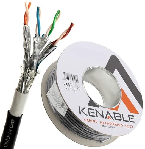 kenable Enrouleur de câble réseau Ethernet externe CAT7 en cuivre 50 m