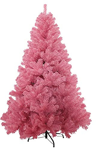 KKLT Rosa Albero di Natale Artificiale,Decorazione Vacanza Albero di Natale con Sturdy Metal Stand Montaggio Facile,per Uso Interno Ed Esterno-Rosa 120cm(4ft)