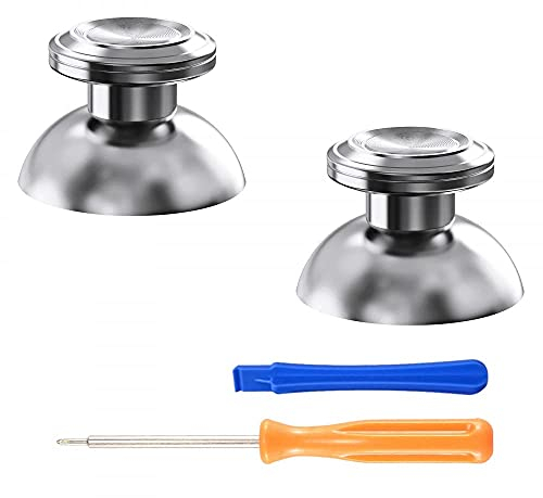 eXtremeRate Aluminium Thumbsticks für ps5 Controller, Custom Metall Analog Stick Buttons Joysticks Zubehör für ps4 Controller(Silber)-KEIN Controller