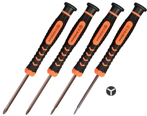 Triwing Schraubendreher-Set, TECKMAN 4 in 1 Tripoint Schraubendreher Reparaturset mit 2.0 2.5 3.0 Triwing und Ph00 Kreuzschlitzschraubendreher für Nintendo-Wii/Gameboy